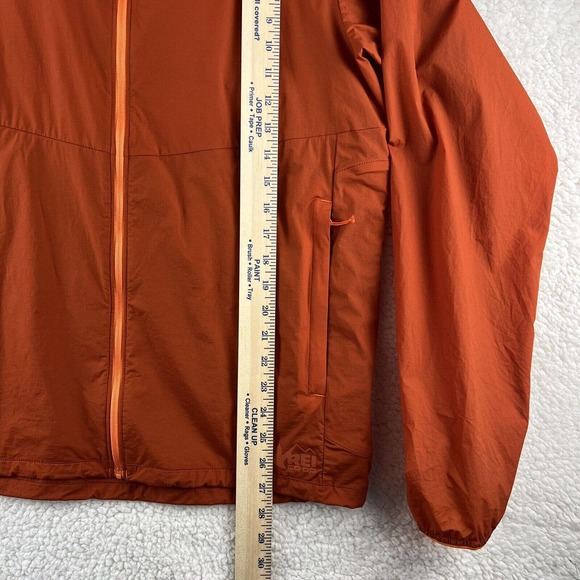 REI Women's Size M Orange Nylon Hooded Windbreaker Lightweight Jacket Shell - Picture 10 of 13